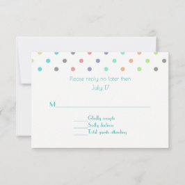 Cartão de Resposta de Casamento com Confetes Color