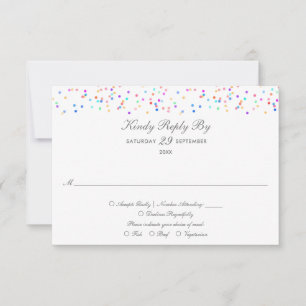 Cartão de Resposta de Casamento com Confetes de Ar