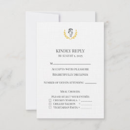 Cartão de Resposta de Casamento com Crista de Cava