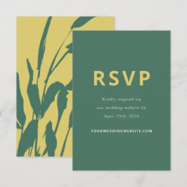 Cartão de Resposta de Casamento com Desenho Botâni