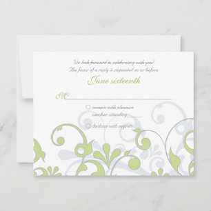 Cartão de Resposta de Casamento com Estampa Floral