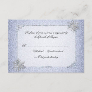 Cartão de Resposta de Casamento com Floco de Neve