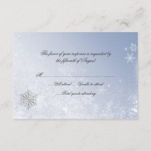 Cartão de Resposta de Casamento com Floco de Neve 
