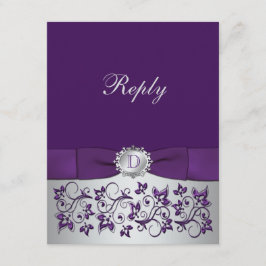 Cartão de Resposta de Casamento com Floral Pratead