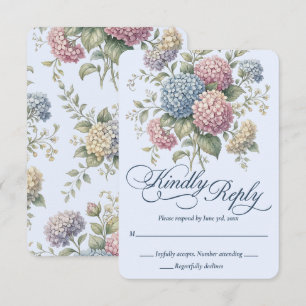 Cartão de Resposta de Casamento com Flores de Hort