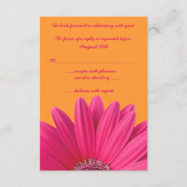 Cartão de Resposta de Casamento com Gerbera Rosa L