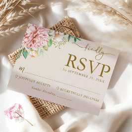 Cartão de Resposta de Casamento com Hortênsia em A