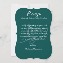 Cartão de Resposta de Casamento com Letra Manuscri