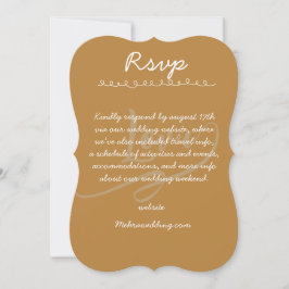 Cartão de Resposta de Casamento com Letra Manuscri
