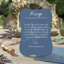 Cartão de Resposta de Casamento com Letra Manuscri