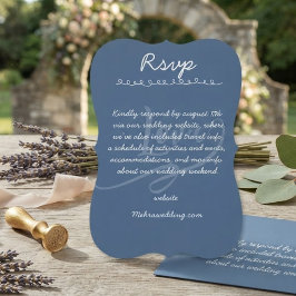 Cartão de Resposta de Casamento com Letra Manuscri