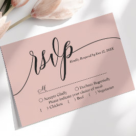 Cartão de Resposta de Casamento com Letra Simples 