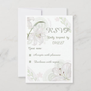 Cartão de resposta de casamento com lírio branco d