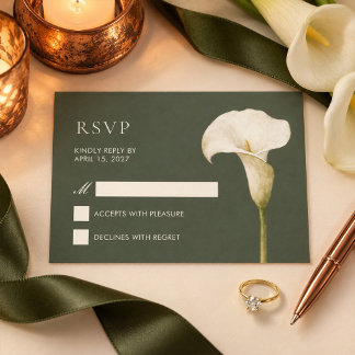 Cartão de Resposta de Casamento com Lírio Calla Ve
