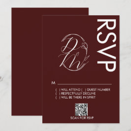 Cartão de Resposta de Casamento com Logotipo Flora