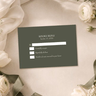 Cartão de Resposta de Casamento com Monograma em O