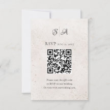 Cartão de Resposta de Casamento com Monograma Simp