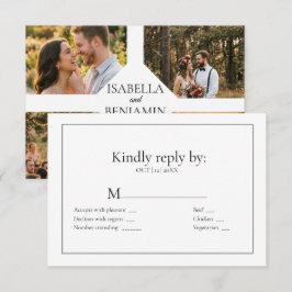 Cartão de Resposta de Casamento com Múltiplas Foto