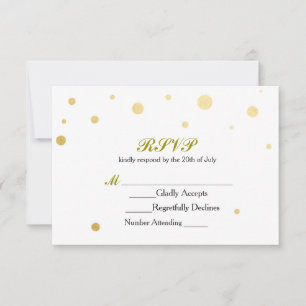 Cartão de Resposta de Casamento com Pontos de Folh