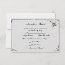 Cartão de Resposta de Casamento com Posh Deco Fran