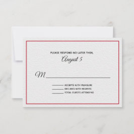 Cartão de Resposta de Casamento com Texto Branco e