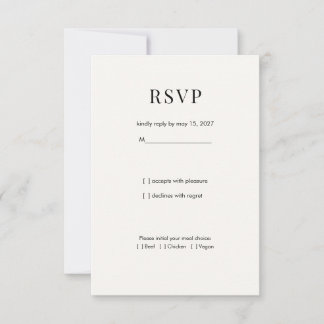 Cartão de Resposta de Casamento com Tipografia Mod
