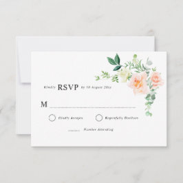 cartão de resposta de casamento com verde floral d