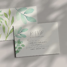Cartão de Resposta de Casamento com Verdor