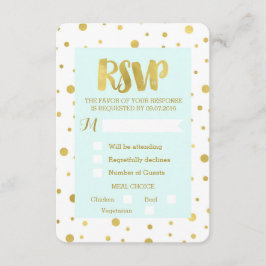 Cartão de Resposta de Casamento Confete Dourado Az
