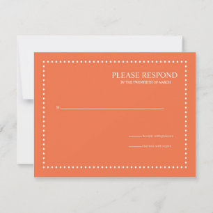 Cartão de Resposta de Casamento Coral Rose c/ Bord