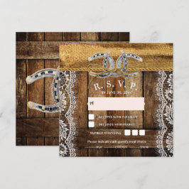 Cartão de Resposta de Casamento Country Rústico