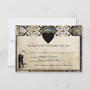 Cartão de Resposta de Casamento Country Western Rú