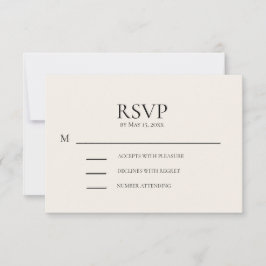 Cartão de Resposta de Casamento Creme Rosa Tímido
