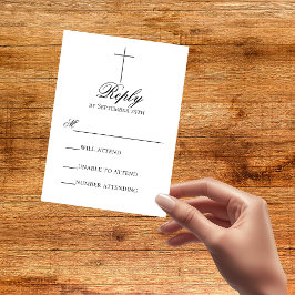Cartão de Resposta de Casamento Cristão Minimalist