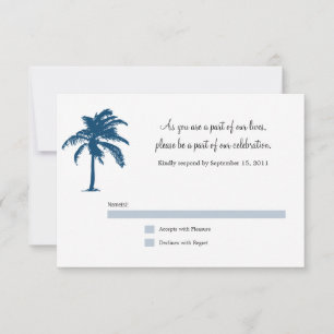 Cartão de Resposta de Casamento da Palmeira Azul-M