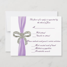 Cartão de Resposta de Casamento de Arco Roxo Diamo