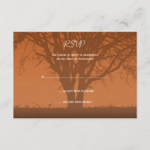 Cartão de Resposta de Casamento de Árvore de Oak L