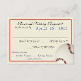 Cartão de Resposta de Casamento de Campo Baseball