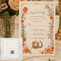 Cartão de Resposta de Casamento de Cavalo