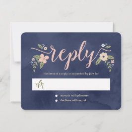 Cartão de Resposta de Casamento de Cor Editável po