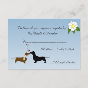 Cartão de Resposta de Casamento de Dachshances