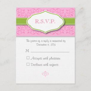 Cartão de Resposta de Casamento de Fita e Fenda