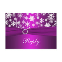 Cartão de Resposta de Casamento de Flocos de Neve 