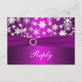Cartão de Resposta de Casamento de Flocos de Neve 