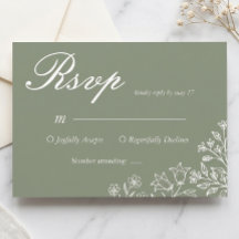 Cartão de Resposta de Casamento de Flor Silvestre 