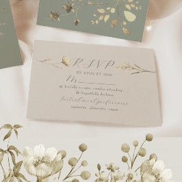 Cartão de Resposta de Casamento de Flor Silvestre 