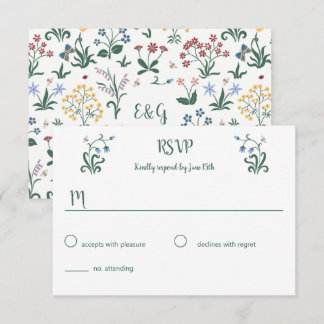 Cartão de Resposta de Casamento de Flores Brancas