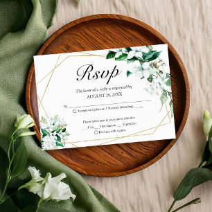 Cartão de Resposta de Casamento de Folhagens Flora