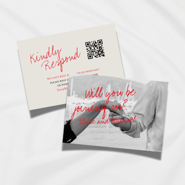 Cartão de Resposta de Casamento de Foto Manuscrito (Add a personal touch to your wedding RSVP card with this Handwritten Photo Response card. )