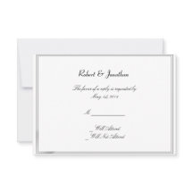 Cartão de Resposta de Casamento de Gay Azul Gravat